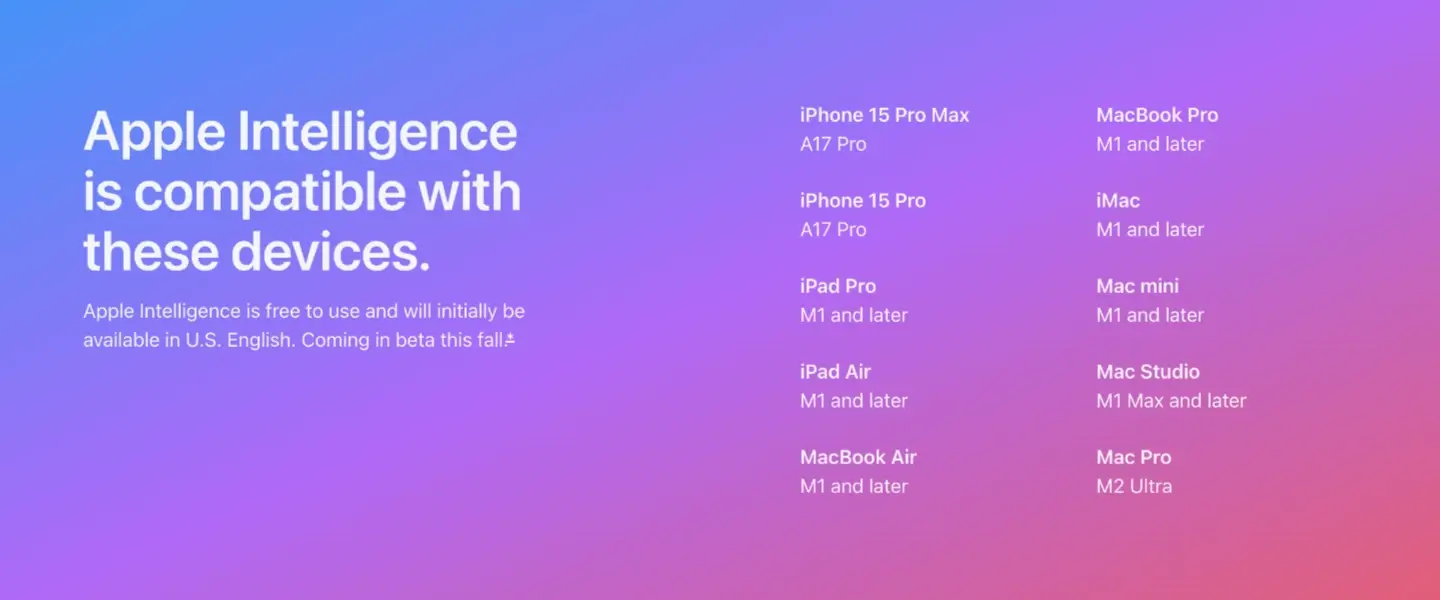 Apple Intelligence Compatibility